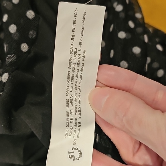 Zara Polka Dot Puff Sleeve Ruched Dress Black White Dots Sz M NWT MSRP $69 - Picture 13 of 13